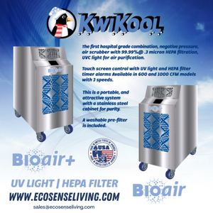 KwiKool® Bioair+ , Bioair Plus KBP1000 UV-C HEPA Air Scrubber & Negative Air Machine