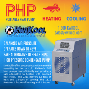 KwiKool® Portable Air Conditioner W/Heat Pump KPHP2211 1.5 Ton 17,700 BTU Cool, 21240 BTU Heat