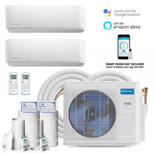 Load image into Gallery viewer, MRCOOL DIY 27K BTU 2-Zone Heat Pump Condenser With 12k+12k Air Handler