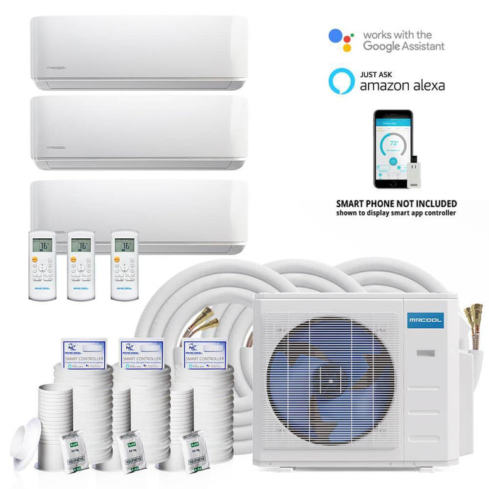 MRCOOL DIY 36K BTU 3-Zone Heat Pump Condenser With 9k+9k+12k Air Handler