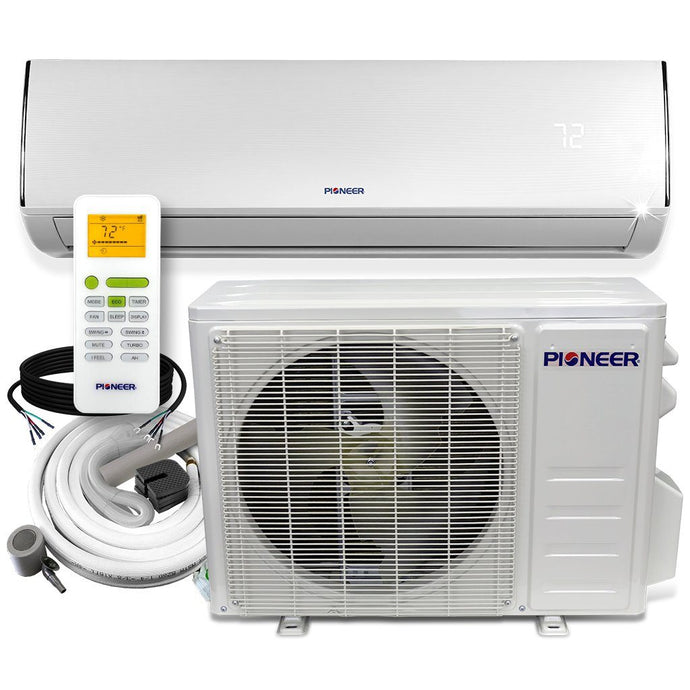 Pioneer® Diamante Series 9,000 BTU 19 SEER 230V Ductless Mini-Split Air Conditioner Heat Pump Full Set With 16 Ft. Kit