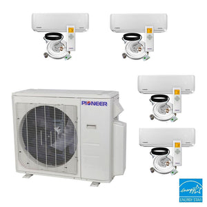 Pioneer® Multi 48,000 BTU 4 Ton 22.5 SEER Quad (4) Zone Wall Mount Air Conditioner Heat Pump, 230-Volt 16 Ft.